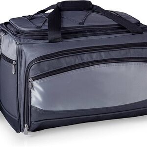 Travel Bbq Tote W/ Cooler, Tongs, Spatula, Large Fork. Brand New. Missing Grill